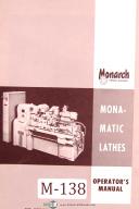 Monarch-Monarch Monomatic No. 20 Lathe Operators Instruction Manual-No. 20-01
